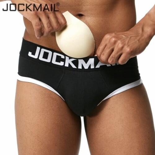 JOCKMAIL Sexy men underwear briefs penis Padded Push up Breathable Cotton Mens Package Enhancing Padded Trunk gay underwear