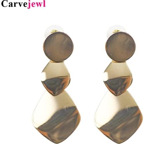 Carvejewl drop dangle earrings round geometric simple metal earrings For Women jewelry new fashion European wholesale earrings
