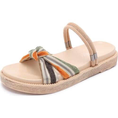 Za HM-9 One Shoe and Two Sandals Female Fairy Wind 2021 Summer New Student Joker Flat-bottomed Roman Beach Sandals and Slippers