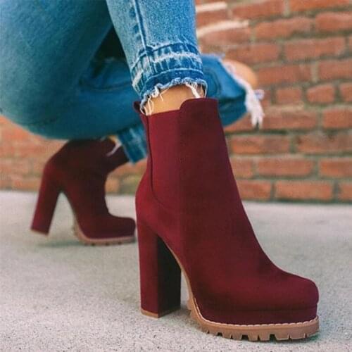 2021 Women Chelsea Boots High Heels Leopard Ankle Boots Ladies Platform Leisure Pumps Female Comfort Slip On Shoes Plus Size