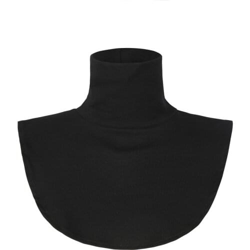 Womens Fake Collar Detachable Striped Print/Solid Color Turtleneck Tops Half Blouse Support Wholesales