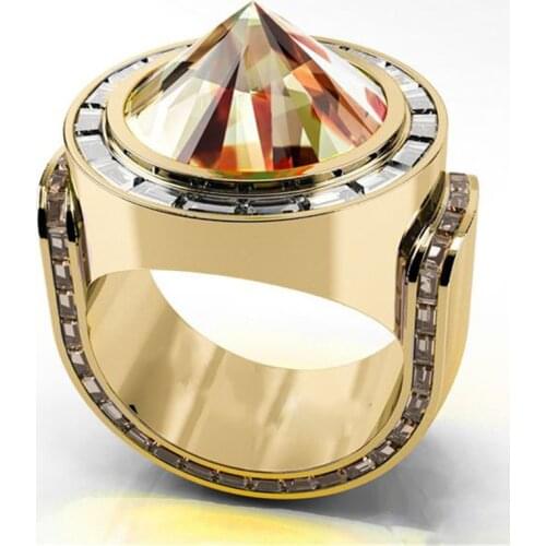 High Quality Unique Geometric Cone Crystal Womens Ring Trendy Alloy For Wedding Party Ring Jewelry 2021 Jewelry Accessories