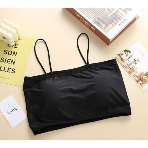 Women Tube Top Underwear Bottoming Camisole Breathable Thin Ice Silk Seamless Wrapped Chest Strap Chest Pad Tops