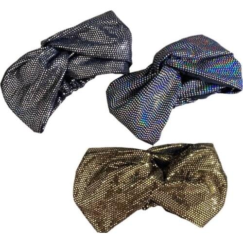 Round sequin womens evening dress bow tie headdress handmade hair accessories