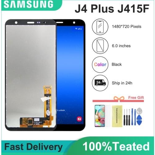 100% Tested 6.0'' LCD for SAMSUNG J4 Plus J4+ 2018 Display J415 J415 J415F J415FN J4 Plus Touch Screen Digitizer Assembly balck
