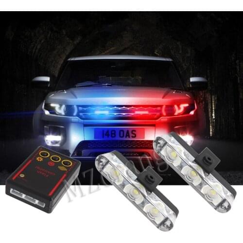 LED Fso Flasher Police Light 2 pcs 3 Leds Auto Strobe Warning Light Ambulance 12V Stroboscopes Car Truck Lamp Flashing Light