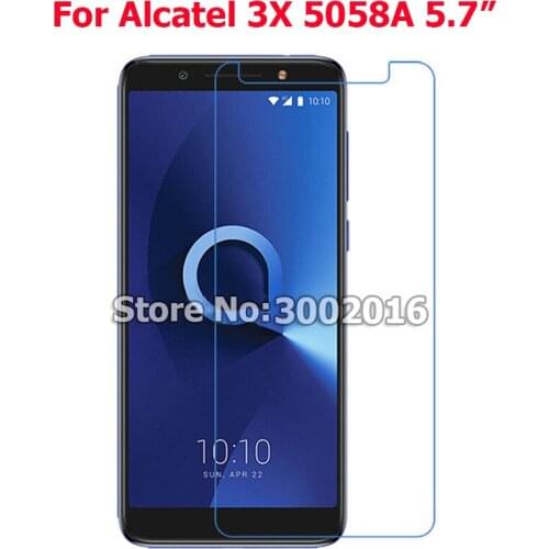 2PCS For Alcatel 3X Tempered Glass Screen Protector Phone Film For Alcatel 3X 5058A 5058I 5058J 5058T 5058Y 5.7" Glass Protector