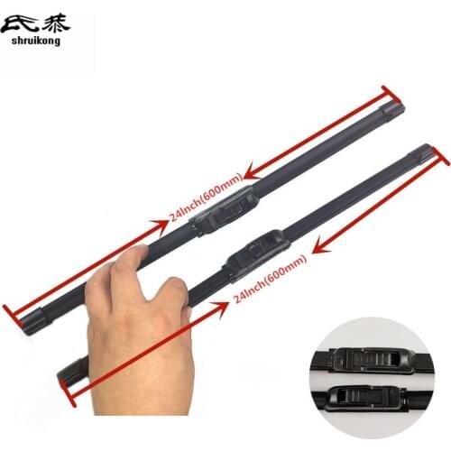 Free shipping 2pcs/lot SG-001 Wiper blades for 2003-2010 OPEL Opel Meriva A 24"+24" fit standard J hook wiper arms only