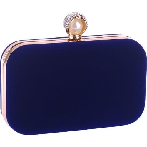 2016 Real Limited Tote Polyester Totes Solid Elegant Velvet Material Pearl Hasp Dinner Bag Hand Diagonal Female Wedding Bag