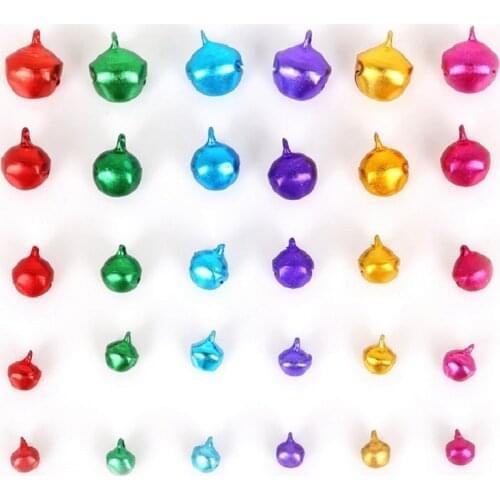 30-200pcs 6mm/8mm/10mm/12mm/14mm Loose Beads Small Jingle Bells Christmas Tree Decor Ornament Home Charms Jewelry Accessories