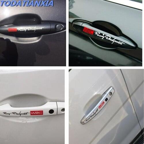 4 Pcs Car styling door handle Stickers FOR skoda octavia a7 peugeot 3008 hyundai ix35 suzuki swift nissan qashqai accessories