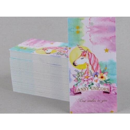 50pcs Unicorn Paper Tag for Candy Bag Birthday Party Decorations Kids Unique Unicorn Wedding Gift Box Label Packaging