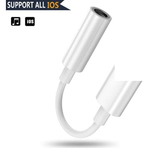 Adaptador de Cable auxiliar de Audio para iluminación de auriculares, 3,5mm, para iPhone 12, xs, X, 7, IOS 14, divisor de conect