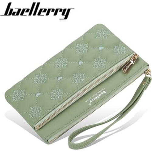 Baellerry Ladies Long Casual Rhombus Wallet Fashion Large-capacity Horizontal Mobile Phone Bag Korean Zipper Clutch Bag Women