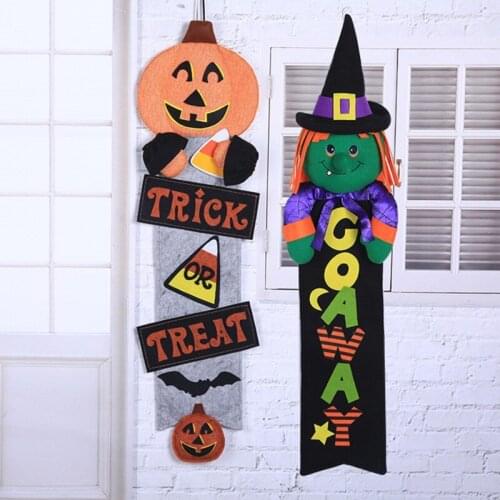 Halloween banner halloween decoration hanging flag halloween party supplies couplet home house number banner party 33 Inch