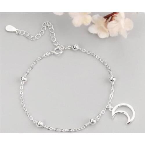 Season Gate 925 Sterling Silver Sweet Creative Hollow Moon Small Beads Bracelets for Women Girls Gifts SB011