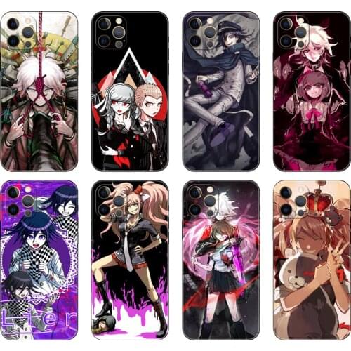 Black tpu case for iphone 5 5s se 2020 6 6s 7 8 plus x 10 XR XS 11 12 mini pro MAX back cover Danganronpa V3 Komaru Naegi