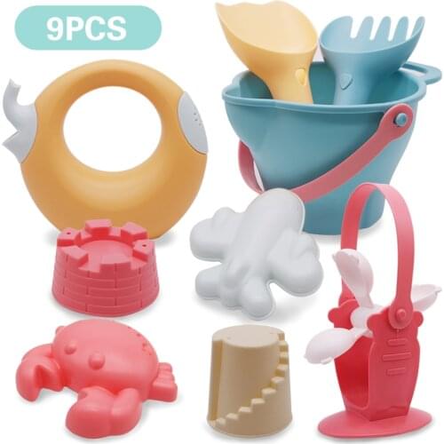 Baby Beach Game Summer Toy Children Sandbox Toys Silicone Soft Sand Beach Set Kit Toys for Beach Play Sand Water Play Cart New