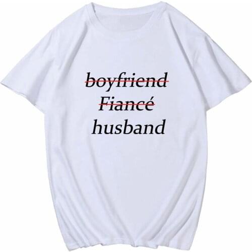 Boyfriend Girlfriend Letter Print Men/Women T Shirt Summer Korean Couple T Shirt Husband Wife Harajuku Casual Top Female Clothes