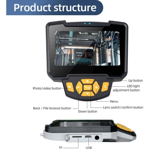 Inskam 112-1 New 8mm One Lens Endoscope Camera with 4.3 "IPS LCD 1080P HD Inspection Camera with 6 LED for Car Sewer Inspection