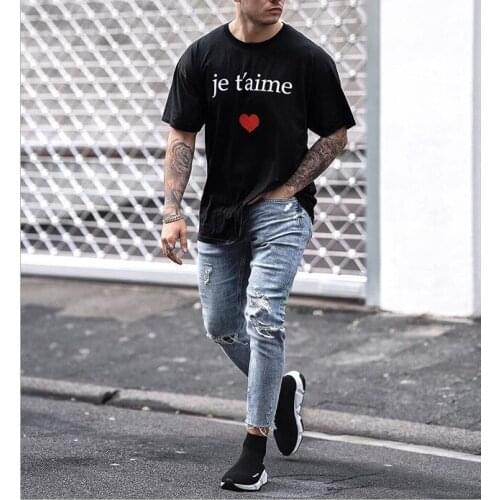 Fashion Hot High Street Abrade Solid Color Capris Mens Jeans Men Jeans Pants Slim Fit Jogger Jeans for Men Boyfriend Jeans