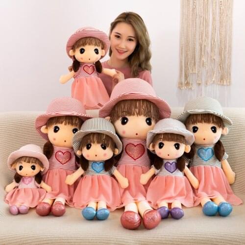 45-90cm Beautiful Girl Doll Stuffed Plush Toys Pillow Cushion Simulation Girl Doll for Kids Children Girlfriend Birthday Gift
