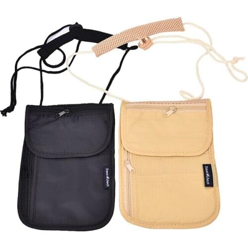 Secure Passport Organizer Holder Bag Neck Pouch Money Cord Clothes Wallet