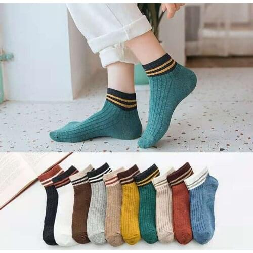 10 Pairs Pack Harajuk Solid Cotton Casual Socks Cute Sports Socks Women Lot Candy Colors Socks Winter Comfortable Long Socks