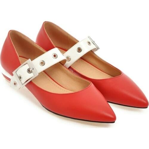 Big SizePointy color block shoes summer flat ladies women shoes woman