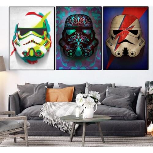 Star Wars Masked Stormtroopers Poster Art Helmet Movie Canvas Painting Print Wall Art Pictures Mural for Kids Room Home Decor