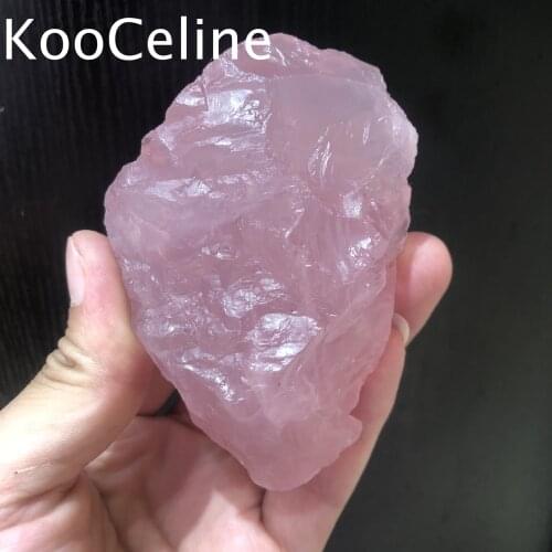 Natural Mineral Crystals Pink Rose Quartz Specimen Ore Energy Reiki Stones Home Office Aquarium Decoration Accessories Gemstone