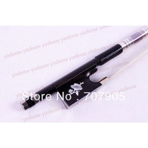 100% Pure Carbon fiber Violin Bow Top Natural Horse Hair Silver Color string Straight