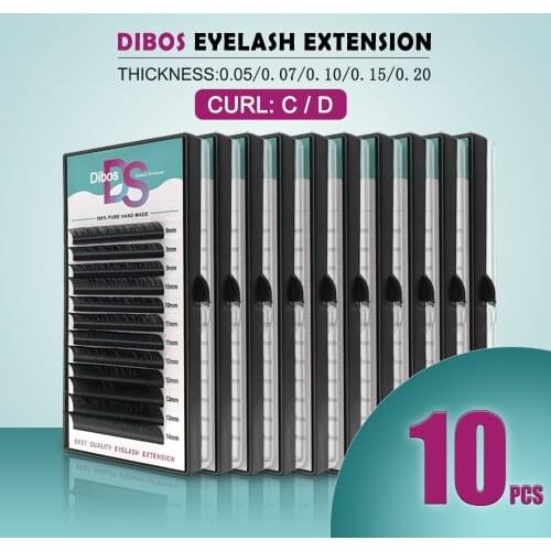 Dibos 10 cases/lot mink eyelash extension individual eyelashes natural eyelashes materials for eyelash extension