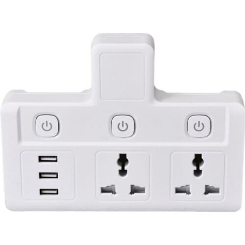 3 USB Ports Power Power Socket Wall Plug UK Plug with Multi Portable Universal Wall Sockets Strip Extension Adaptor independe
