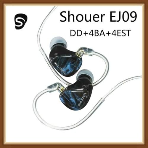 Shuoer EJ09 5EST+3BA+DD Sinion Knowles Hybrid Hifi Music Monitor Balanced Audiphile Musician 0.78mm 2Pin IEMS Earphones Earbuds