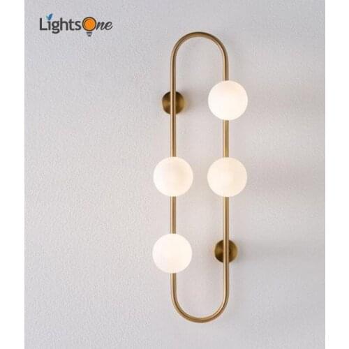 Nordic creative glass ball living room wall light artist bedside bedroom wall lamp