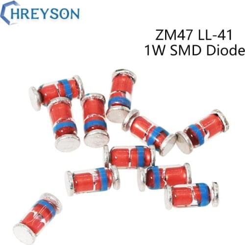 50Pcs 1W SMD Zener Diodes LL-41 ZM4750A ZM4751A ZM4752A ZM4753A ZM4754A ZM4755A 47V 51V 56V 62V 68V 75V 15V 16V 18V 20V 22V ZM47