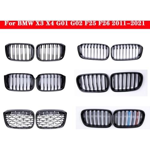 Styling Middle Grille For BMW X3 X4 G01 G02 X3M X4M F25 F26 2011-2021 ABS Plastic Front Bumper Grill Center Grille Vertical Bar