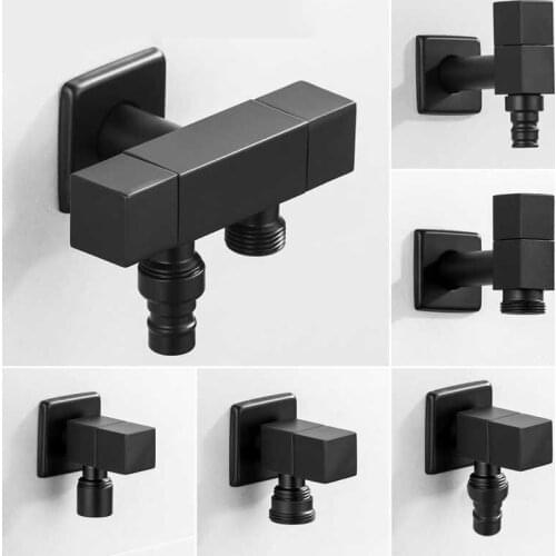 Bathroom Corner Copper Washing Machine Faucet Cold Single Faucet Outdoor Black Bathroom Garden Faucet Washing Machine Faucet
