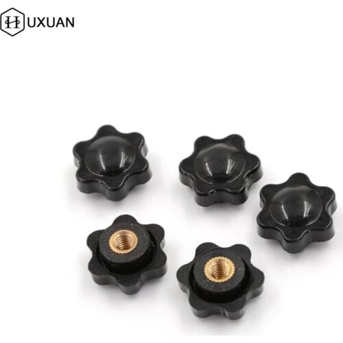Top Quality 5Pcs M6 Female Thread Star Shaped Head Clamping Nuts Knob For Industry Equipment