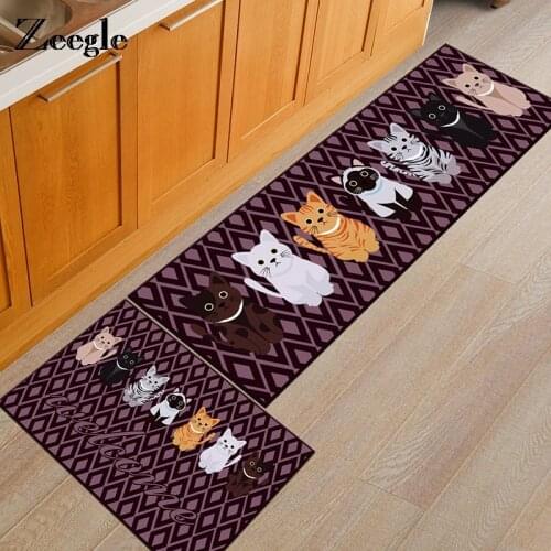 Zeegle Funny Cats Doormats Anti-slip Bedroom Bedside Mats Child Room Rugs Flannel Mats For Hallway Bathroom Mats Kitchen Rugs