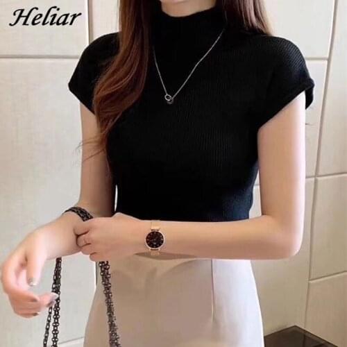 HELIAR T-shirts Women Purple Casual O-neck Soft T-Shirts Women Turnelneck Tees Plain Short Sleeve Tees T-shirts