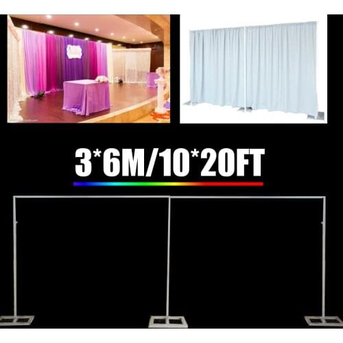 10x20Ft Wedding Square Wrought Metal Frame Arch Adjustable Backdrop Curtain Stand Flower Yarn Shelf Party Events DIY Decoration
