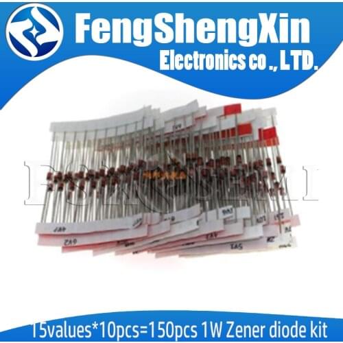 15values*10pcs=150pcs 1W Zener diode kit DO-41 3V-30V component diy kit