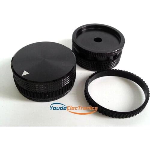 2PCs Black 40X18 mm Aluminium HIFI AMP volume Control potentiometer Knob 6.0mm hole