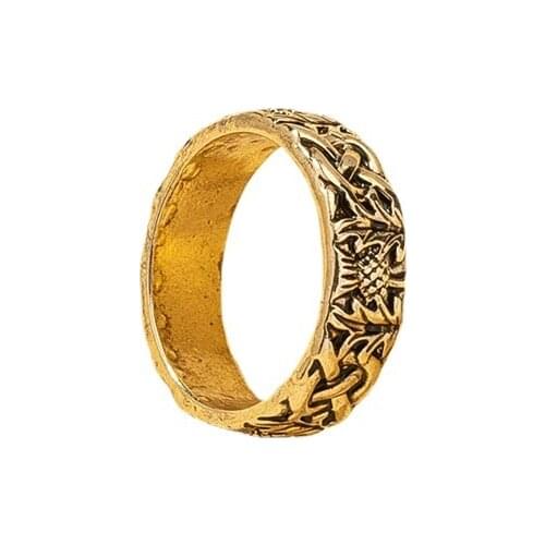 2021 Ins Trendy Antique Gold Embossment Flower Minimalist Knuckle Finger Rings Punk Korean Fashion Women Party Jewelry