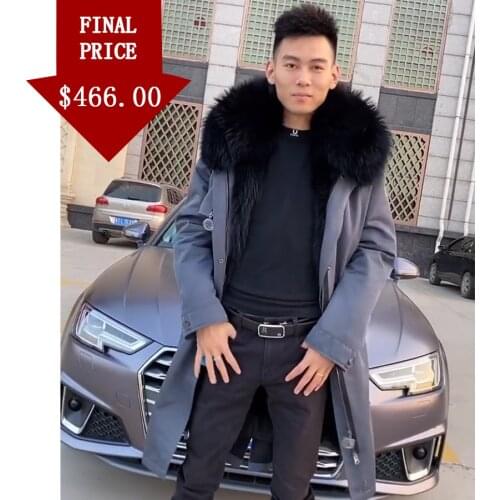 CNEGOVIK Natural fox Fur Jacket Parkas Men Winter Fashion Warm Windproof Coat Classic Business Casual Outwear fur coat