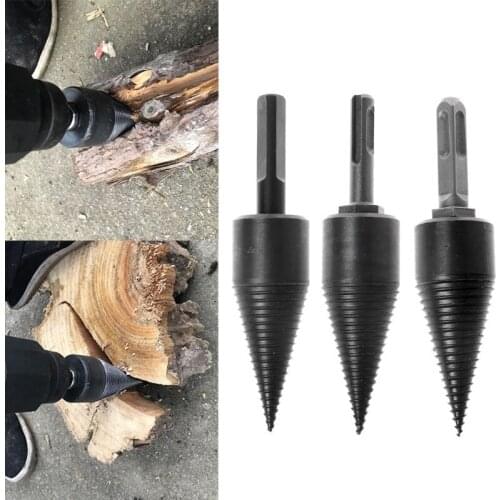 Firewood Machine Drill Wood Cone Reamer Punch Driver Drill Bit Split Drilling Tools 130x32mm-dls