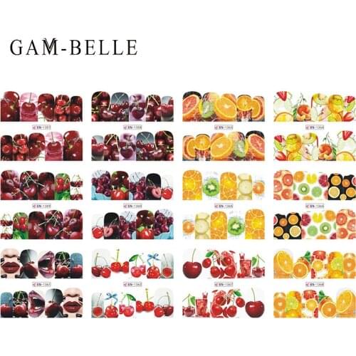 GAM-BELLE Valentines Series Nail Stickers Set DIY Slider Decals Water Transfer Adhesive Nail Wraps Decoration Manicure DIY Tools