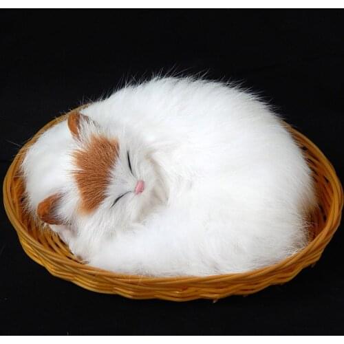 Lovely simulation yellow head cat toy polyethylene & furs sleeping cat toy home furnishing gift 20x8x15cm 0730